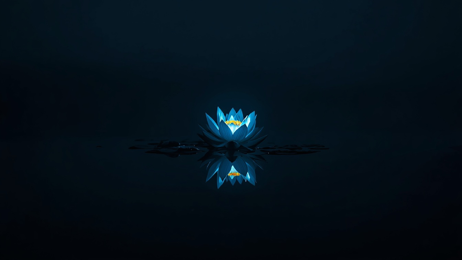 Flower light source with lake reflection